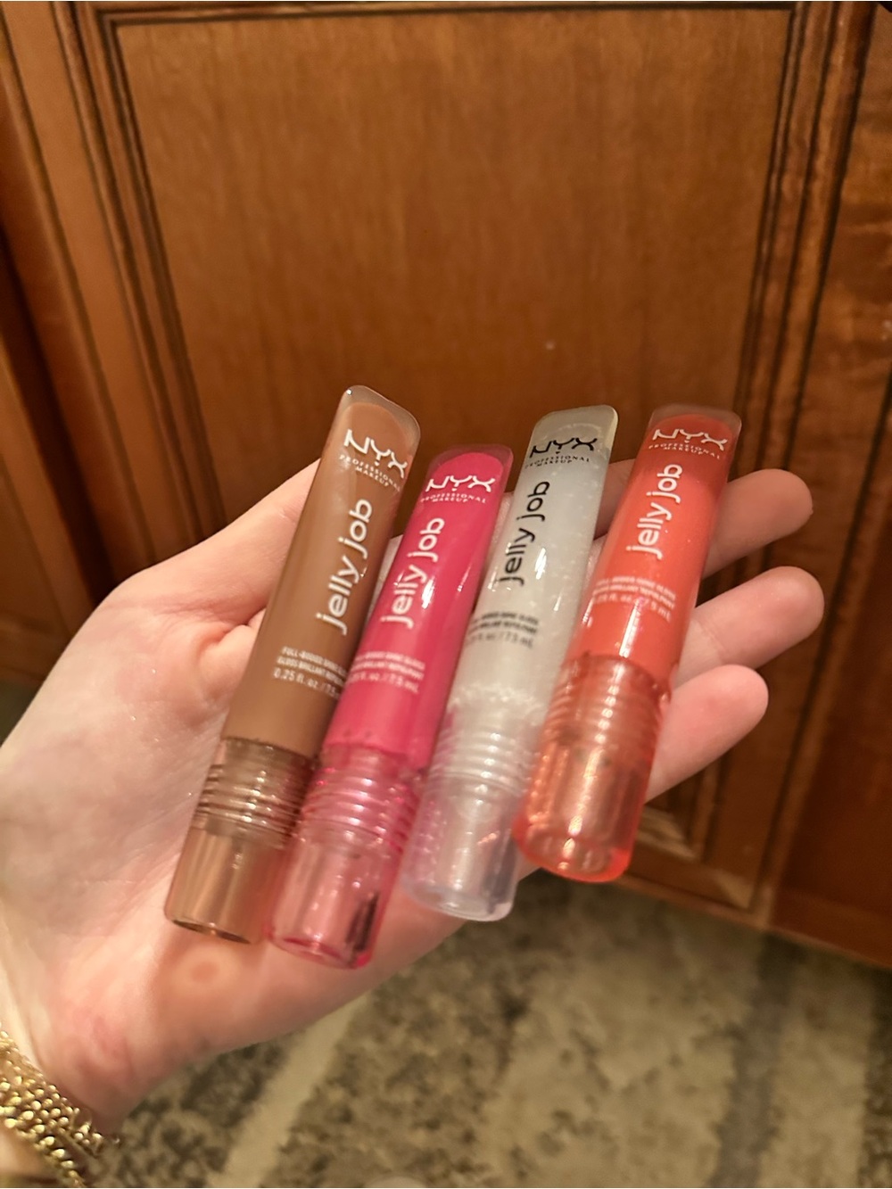 NYX Jelly Job Lip Gloss Quartet - Brown, Pink, Clear, Coral